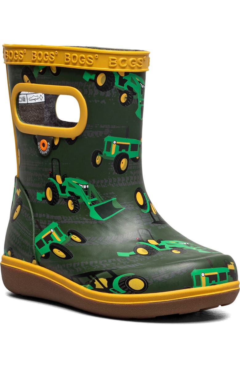 Bogs Kids' Skipper II Waterproof Rain Boot, Main, color, Green Multi
