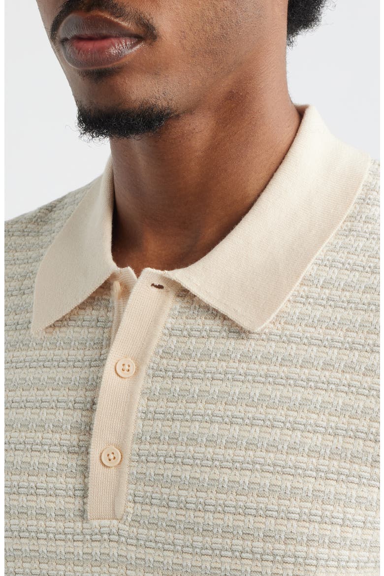 Naple Mini Geo Polo Sweater, Alternate, color, NATURAL