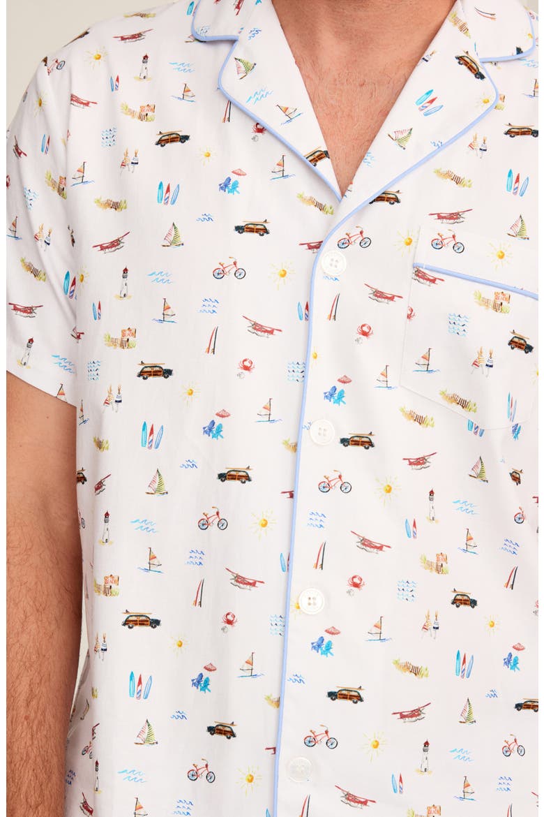Twill Classic Short Pajamas, Alternate, color, WHITE