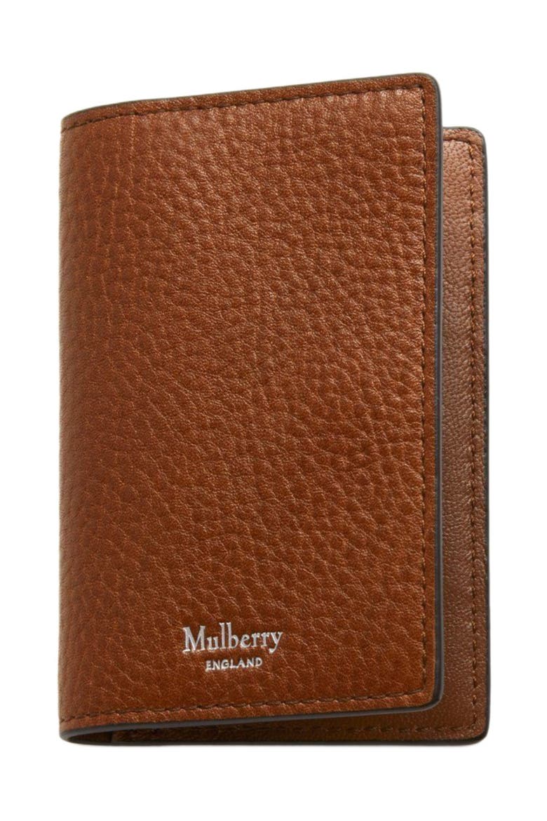Folded Leather Card Case, Alternate, color, Oak