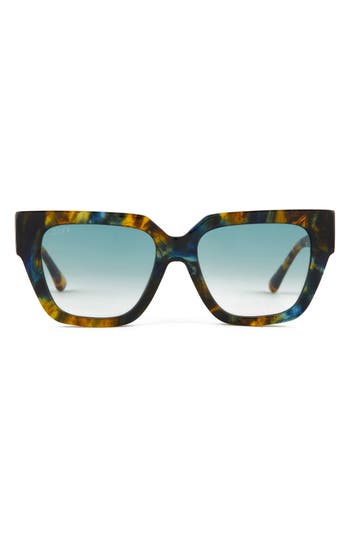 Diff Remi Ii 53mm Polarized Square Sunglasses In Blue