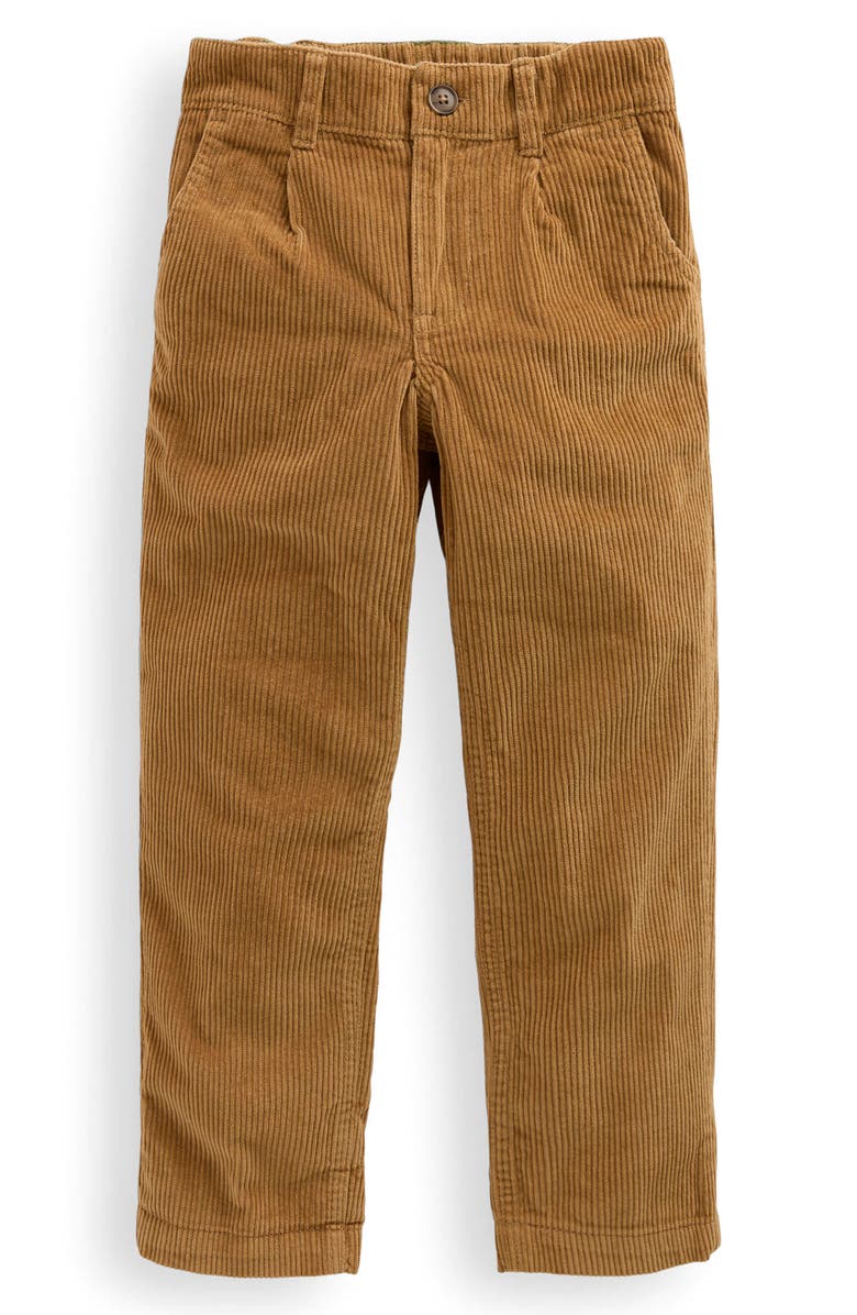 Mini Boden Kids' Pleated Cotton Corduroy Pants, Main, color, Camel Cord
