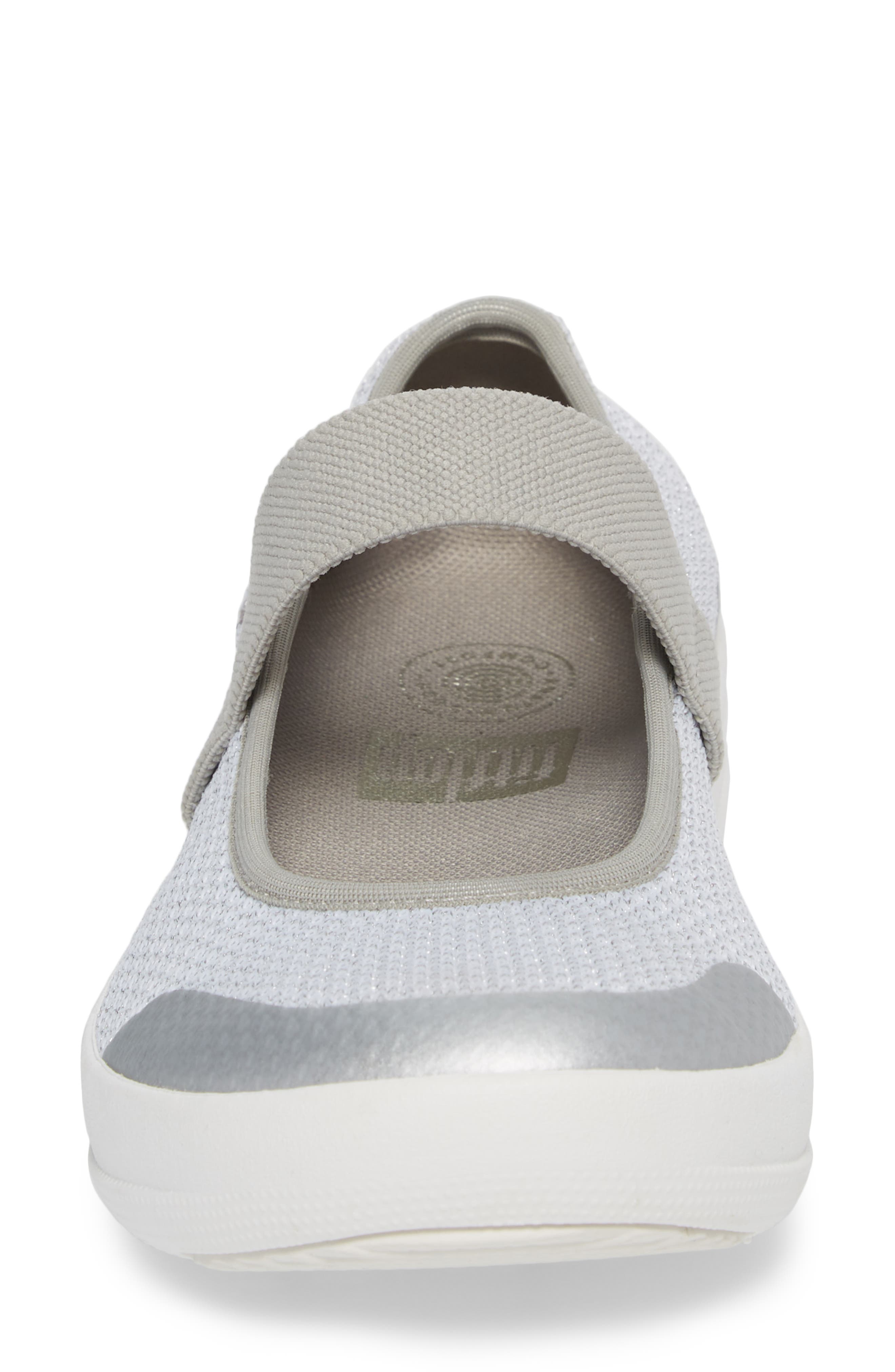 FitFlop Uberknit<sup>™</sup> Mary Jane Flat, Alternate, color, Metallic Silver/Urba