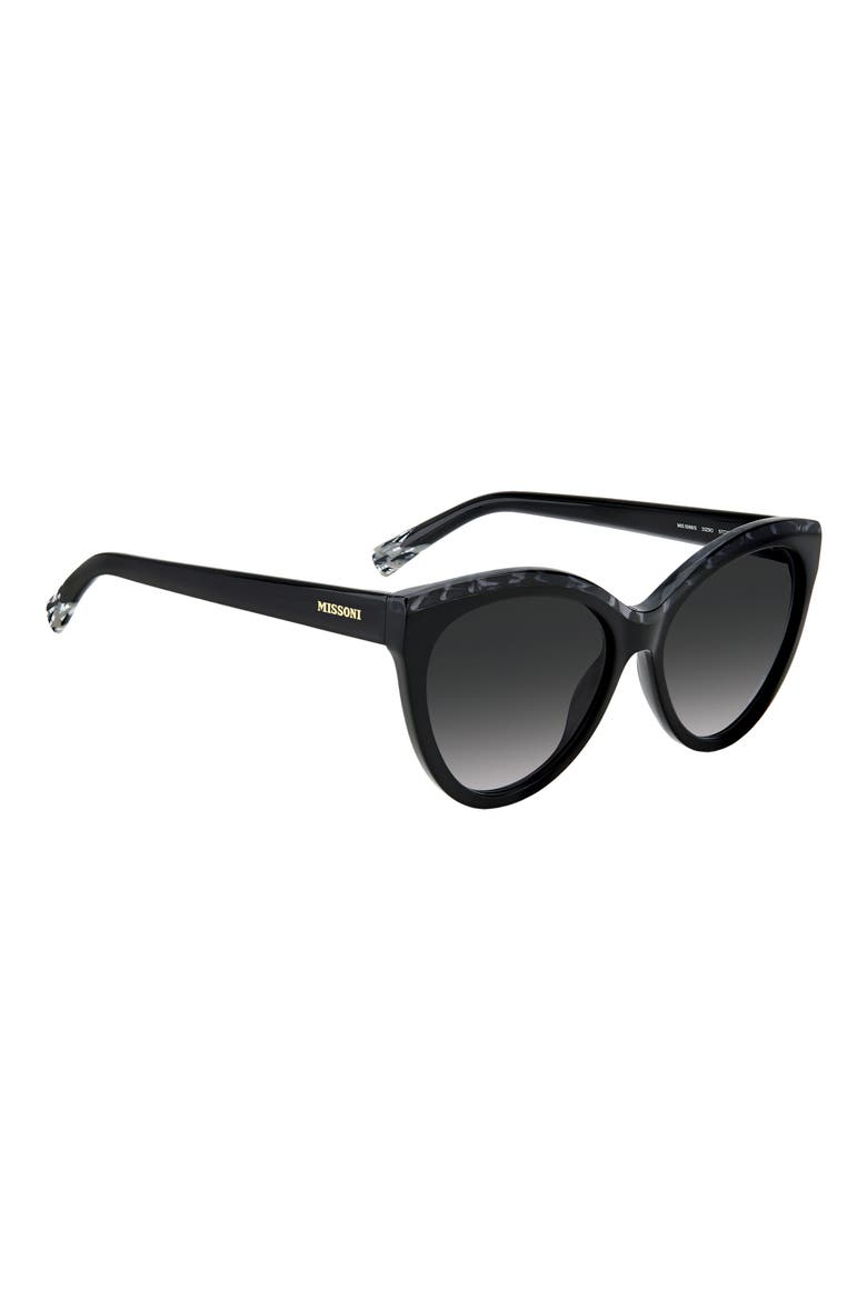 57mm Gradient Cat Eye Sunglasses, Alternate, color, GREY BLACK HORN/ GREY SHADED
