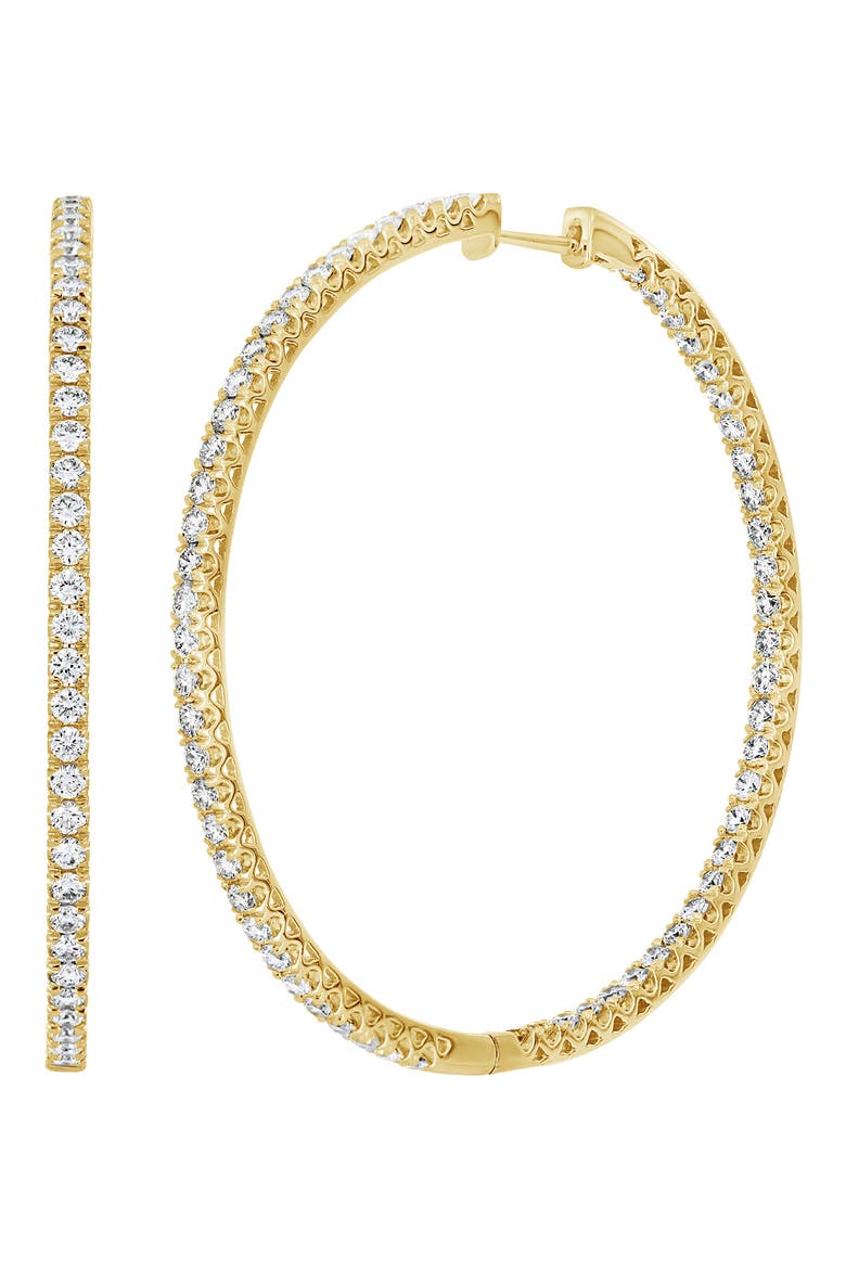 Inside Out Diamond Hoop Earrings (Nordstrom Exclusive), Main, color, YELLOW GOLD/ DIAMOND