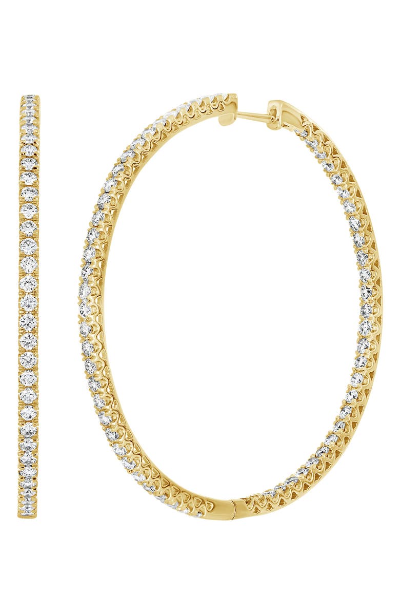 Bony Levy Inside Out Diamond Hoop Earrings, Main, color, Yellow Gold/ Diamond