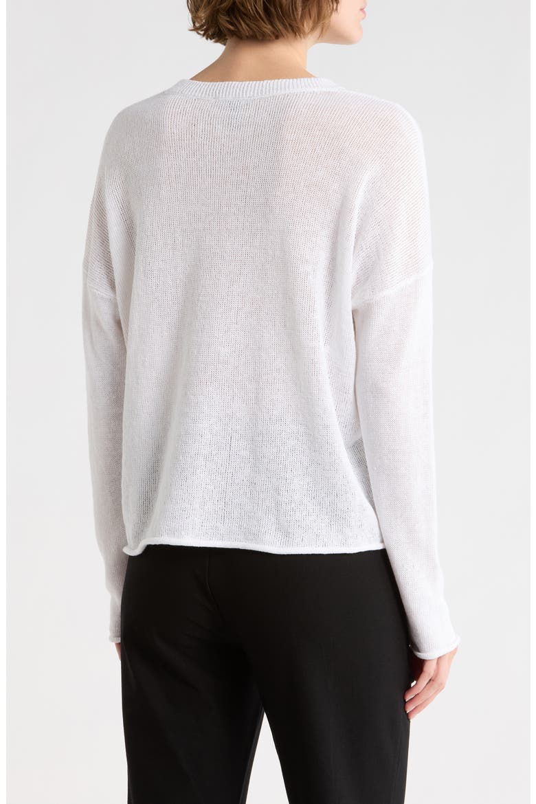 Organic Linen & Organic Cotton Sweater, Alternate, color, WHITE