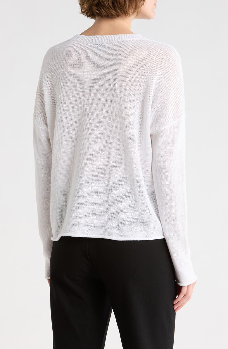 Eileen Fisher Organic Linen & Organic Cotton Sweater, Alternate, color, White
