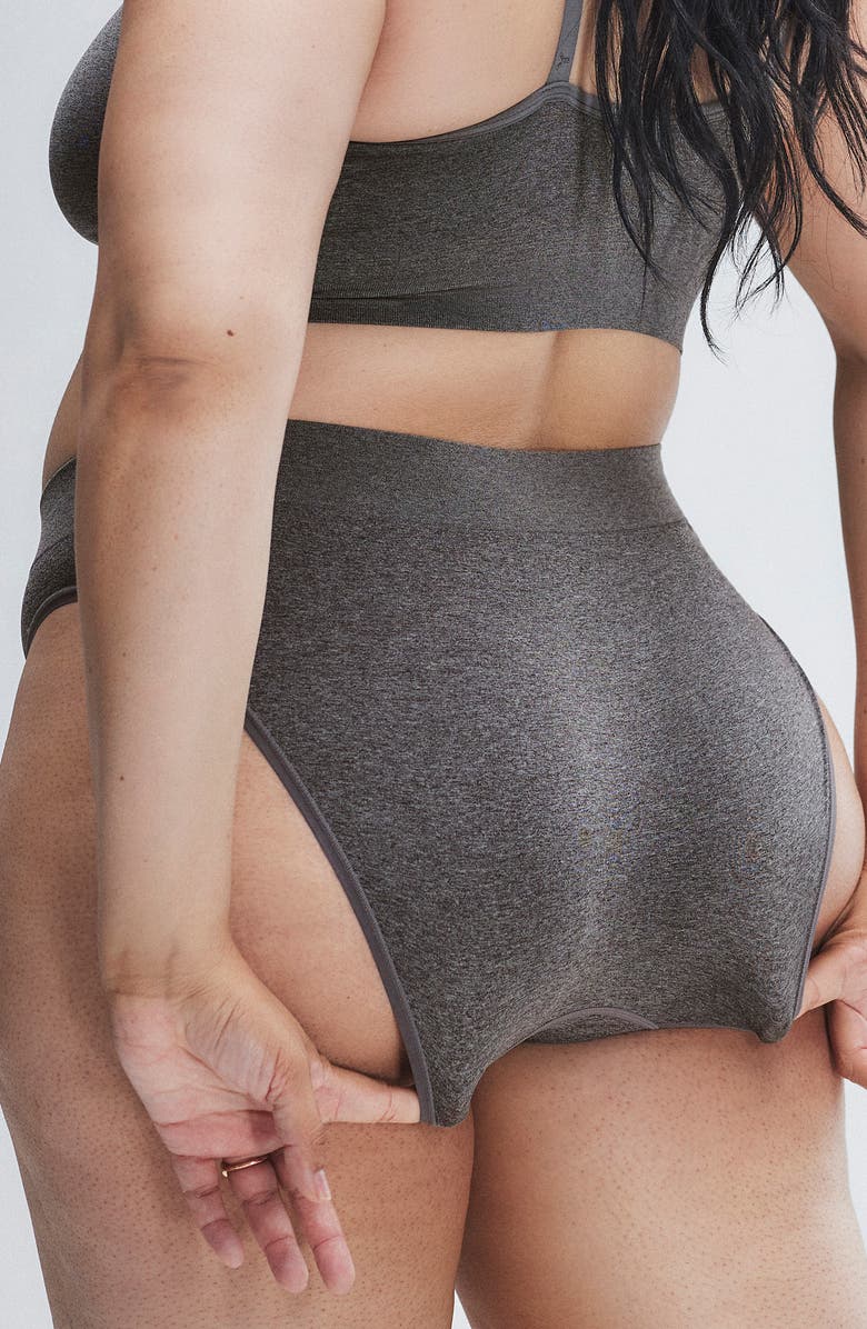 SAVAGE X FENTY Seamless High Waist Bikini Briefs, Alternate, color, Platinum Grey