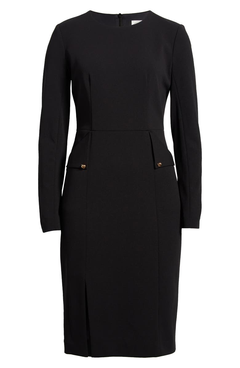 Eliza J Long Sleeve Pocketed Sheath Dress, Alternate, color, 