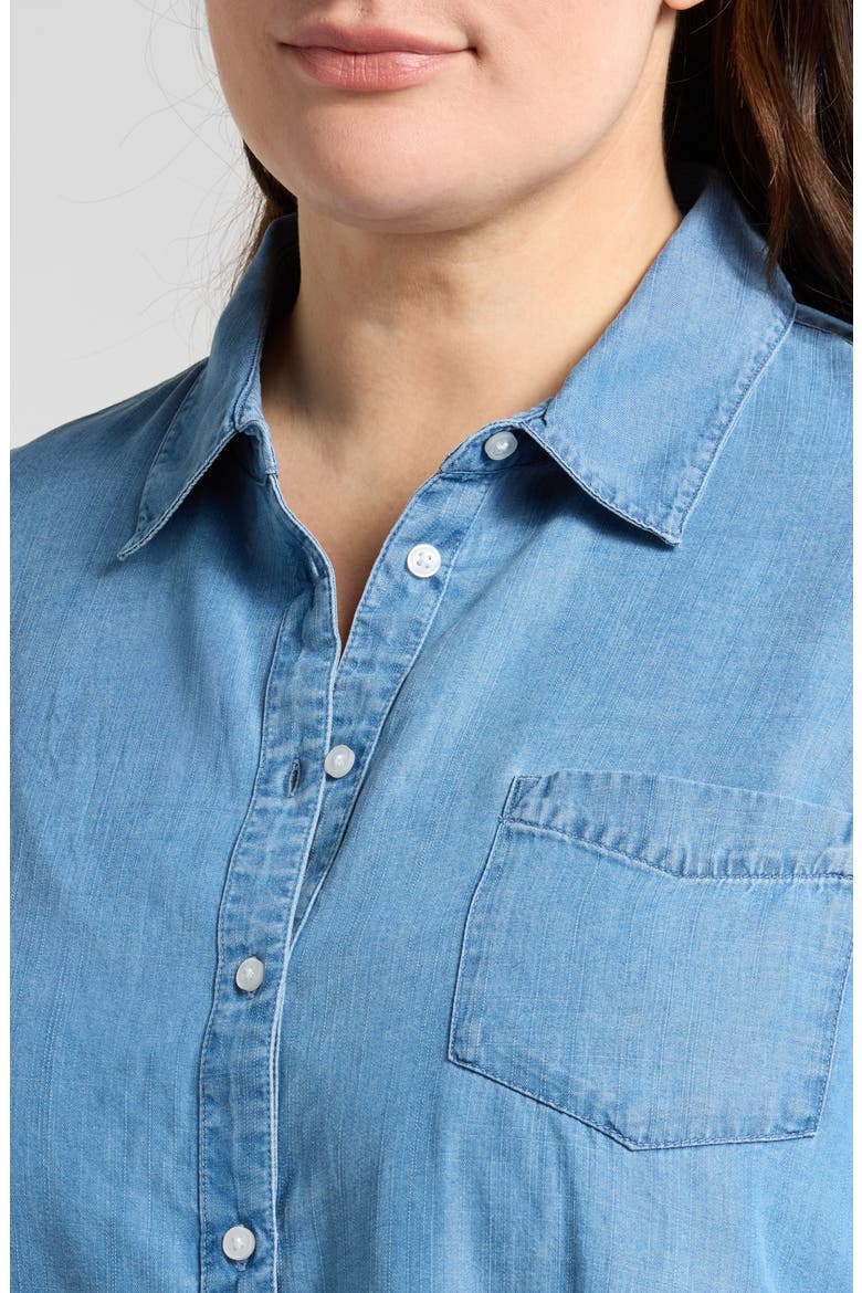 Chambray Button-Up Shirt, Alternate, color, MEDIUM WASH