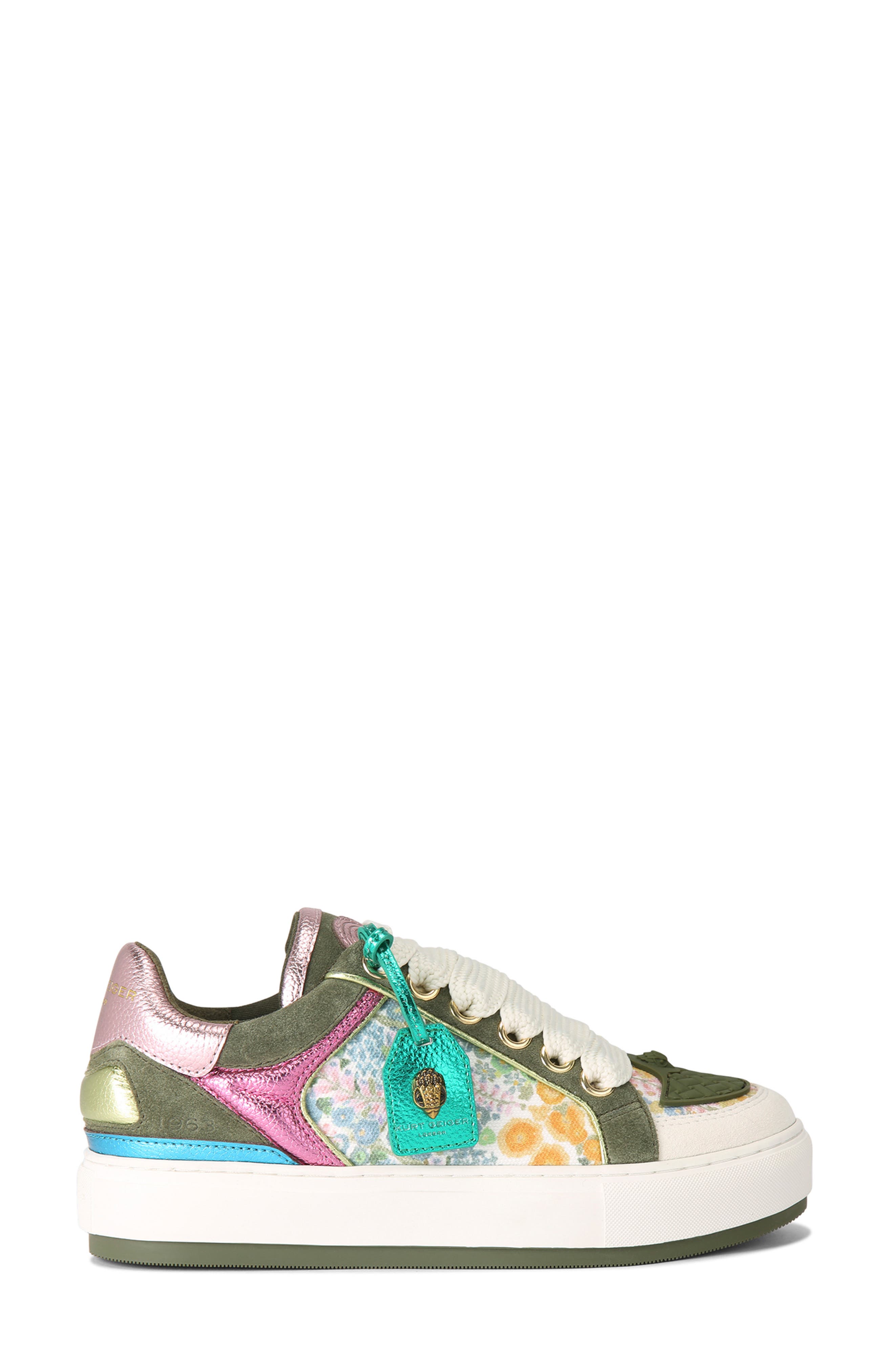 Kurt Geiger London Floral Couture Southbank Tag Platform Sneaker, Alternate, color, 