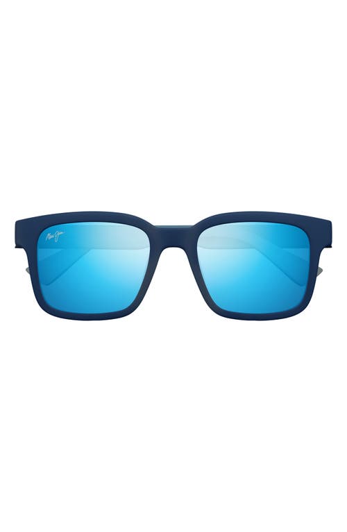 Maui Jim Opiopio AF 54mm PolarizedPlus2® Rectangular Sunglasses in Matte Dark Blue 