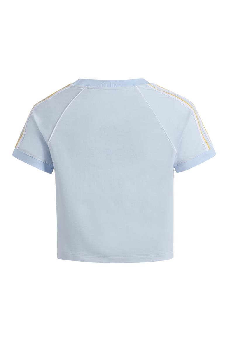 Kids' 3-Stripes Crop T-Shirt, Alternate, color, LIGHT BLUE