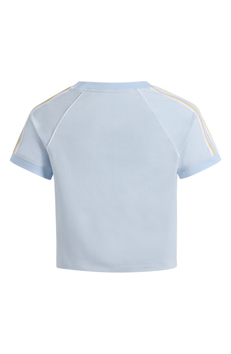 adidas Kids' 3-Stripes Crop T-Shirt, Alternate, color, Light Blue