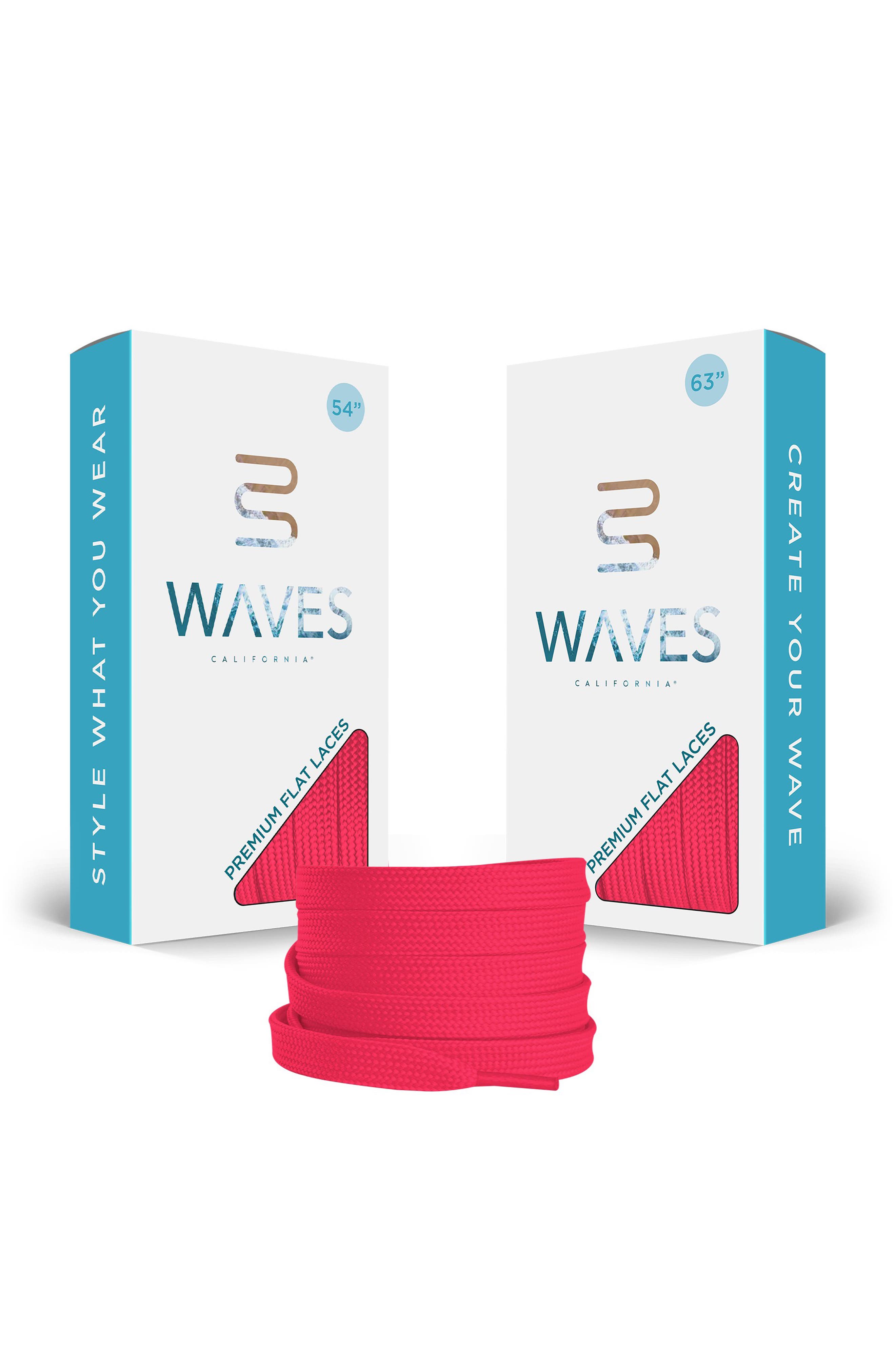 54-Inch Premium Flat Shoelaces, Alternate, color, NEON PINK