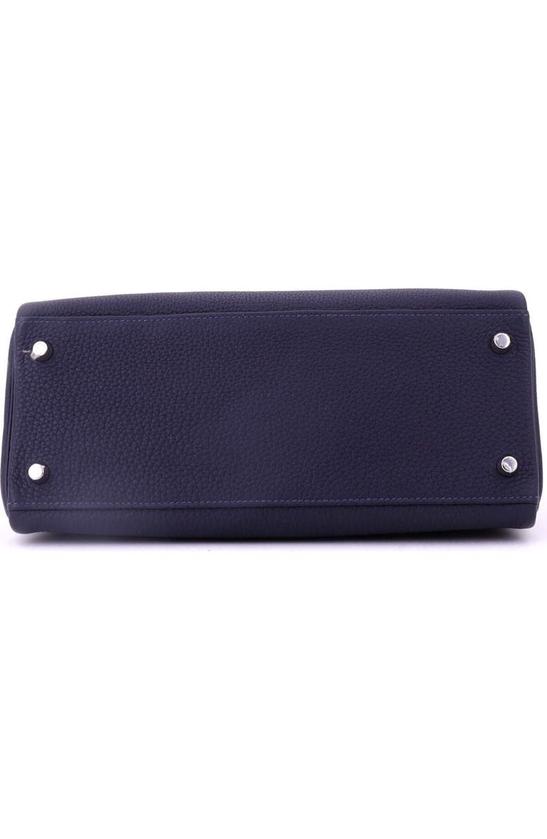 Pre-Owned Hermes Kelly Handbag Blue Togo with Palladium Hardware 28, Alternate, color, Bleu Nuit