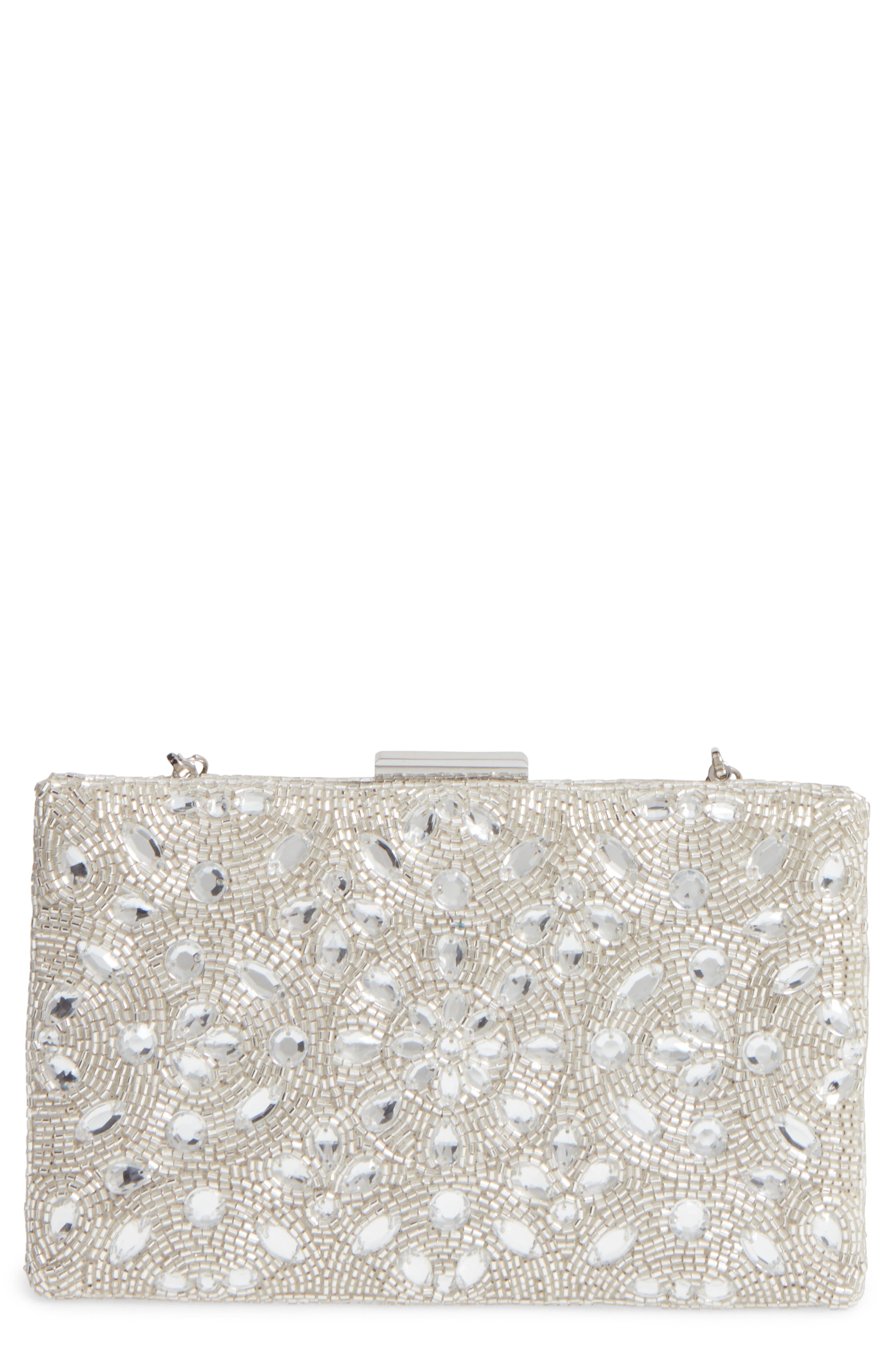 Glint Beaded Clutch, Main, color, 