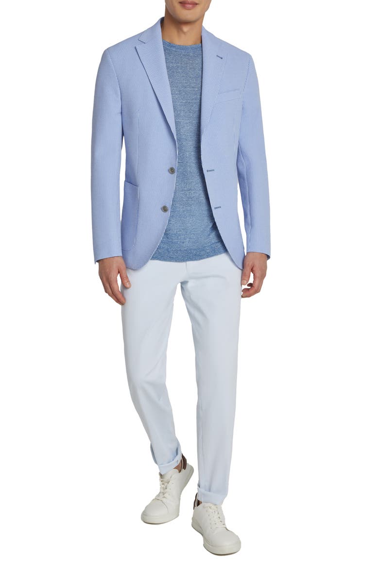Morton Stripe Soft Construction Seersucker Sport Coat, Alternate, color, BLUE