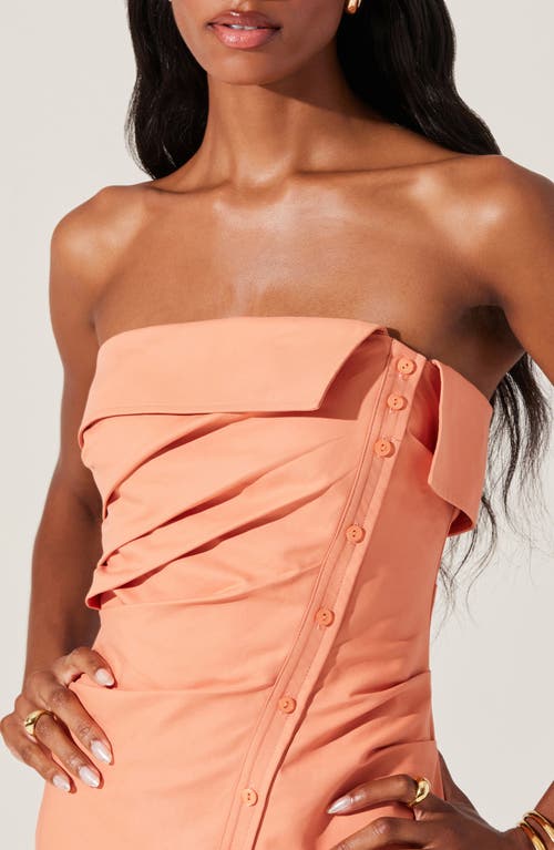 Astr The Label Sabriya Strapless Cotton Dress In Sherbert Orange