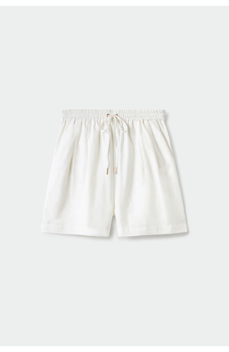 SILK LAUNDRY TWILL SLOUCH SHORTS WHITE, Alternate, color, White