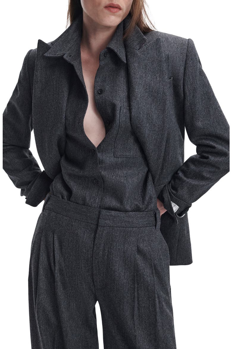 Lawrence Wide Leg Wool Blend Tailored Pants, Alternate, color, CHARCOAL MULTI