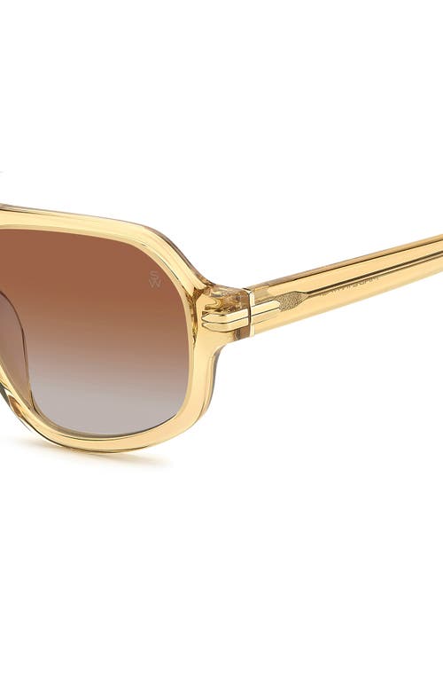 Stuart Weitzman 54mm Gradient Rectangular Aviator Sunglasses In Gold