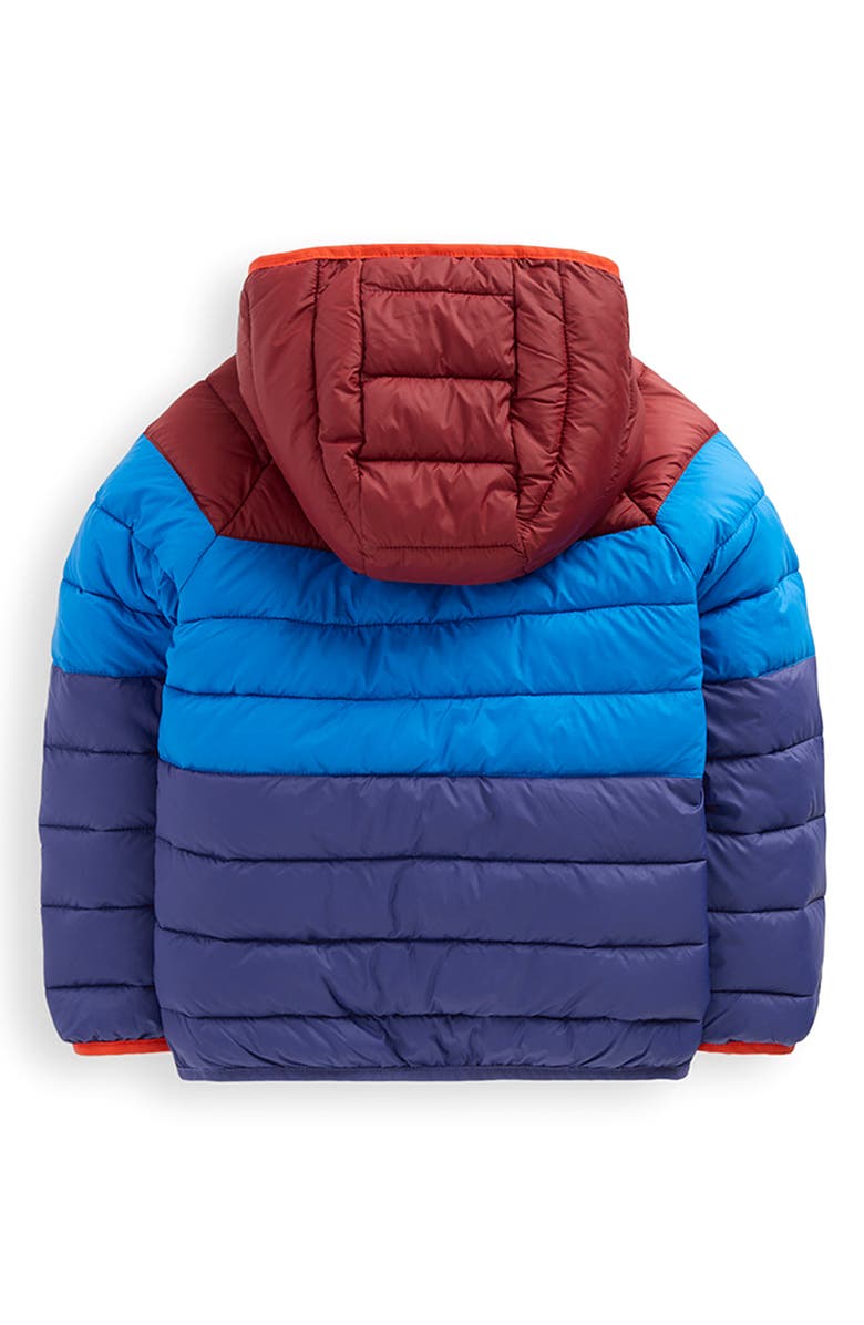 Mini Boden Kids' Pack Away Quilted Jacket, Alternate, color, Blue Colour Block