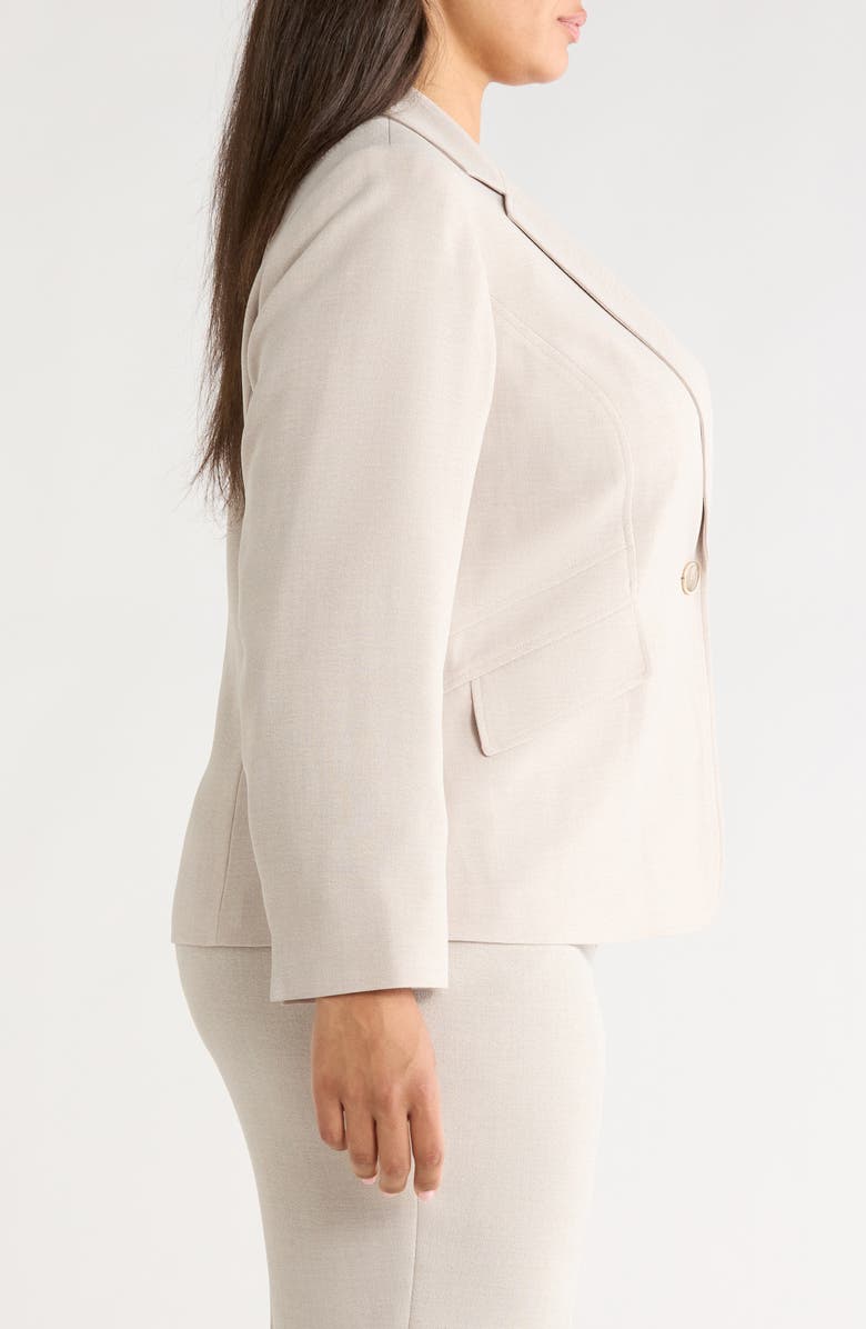 KASPER Pebble Crepe Two-Button Blazer, Alternate, color, Summer Straw
