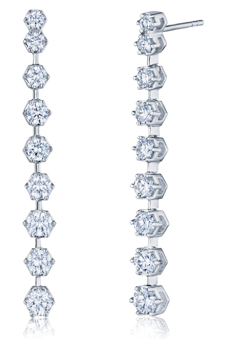 Starry Night Diamond Linear Drop Earrings, Main, color, WHITE GOLD