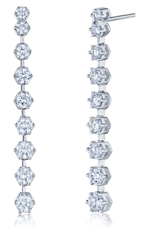 Starry Night Diamond Linear Drop Earrings