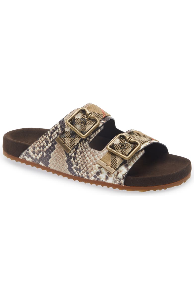 Burberry Urchin Snakeskin Embossed Slide Sandal, Main, color, Serpent