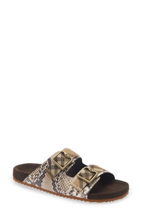 Urchin Snakeskin Embossed Slide Sandal (Women)