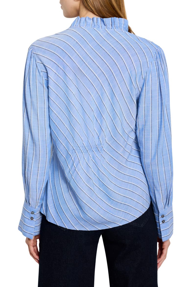 Stripe Ruffle Around Top, Alternate, color, BLUE MULTI