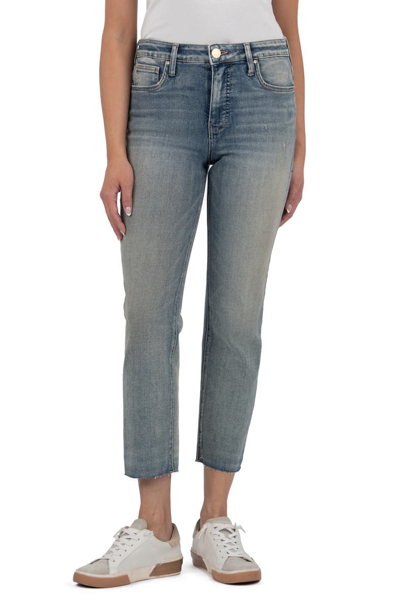 KUT from the Kloth Reese High Waist Ankle Straight Leg Jeans, Main, color, 