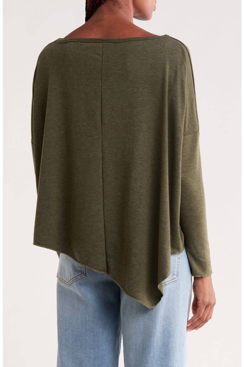 Asymmetrical Hem Dolman Sweater, Alternate, color, MOSS