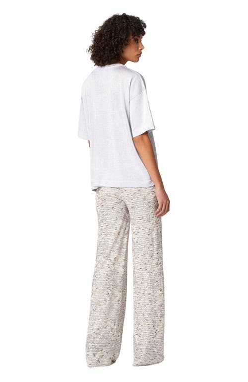 Missoni Oversize-pullover Mit Rundhalsausschnitt Aus Lamé-viskose Mit Schleifsteinärmeln In White