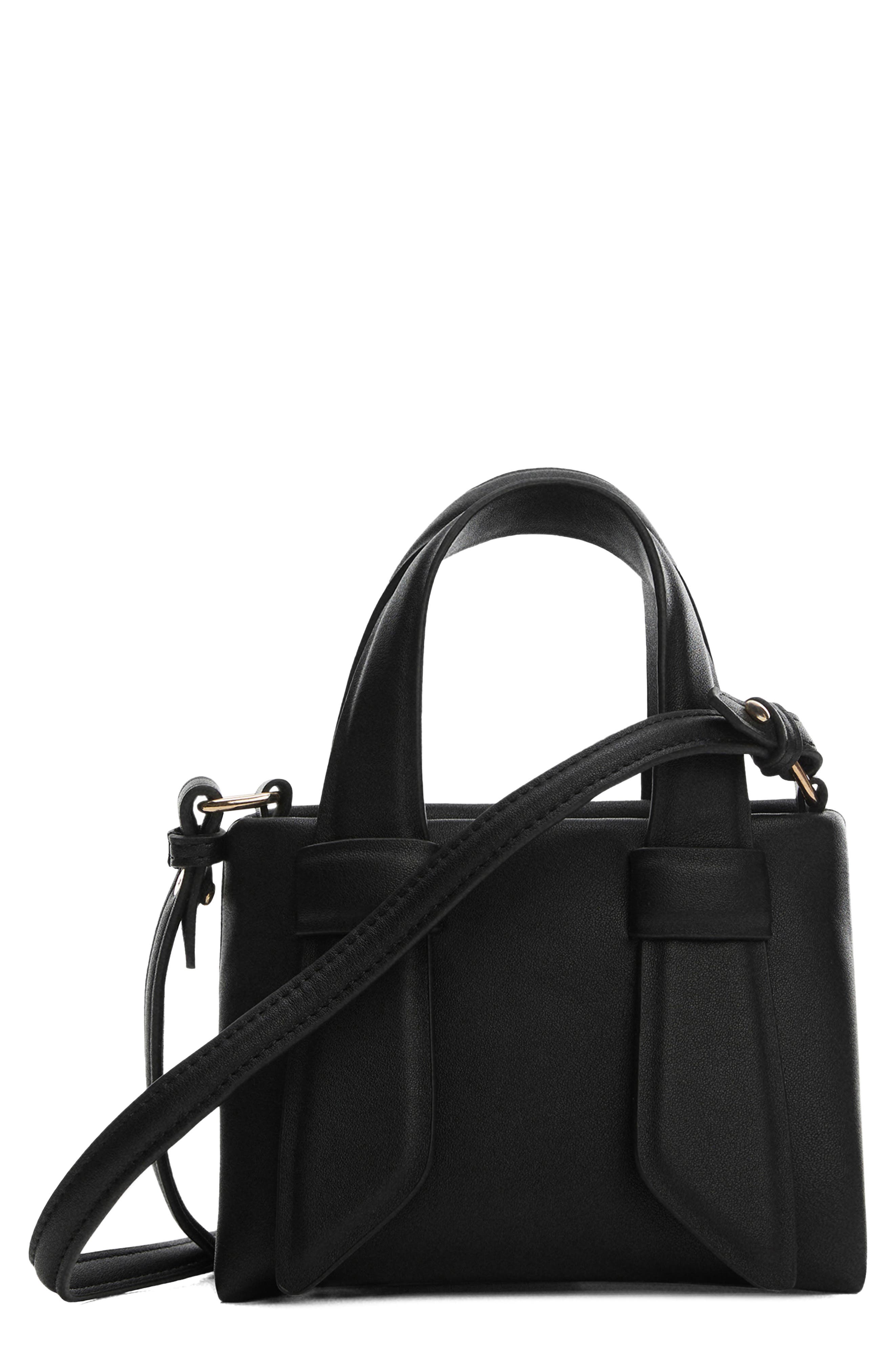 MANGO Faux Leather Crossbody Bag, Main, color, 