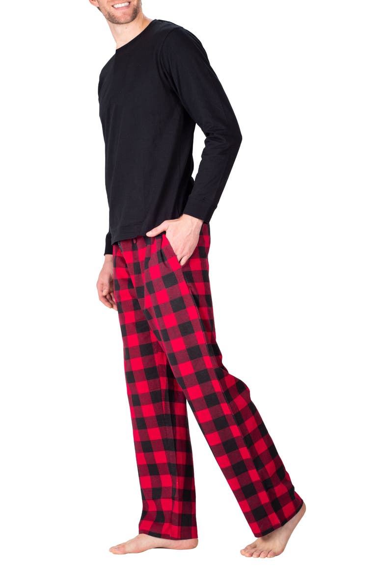 Flannel Pajamas, Alternate, color, BLACK AND RED