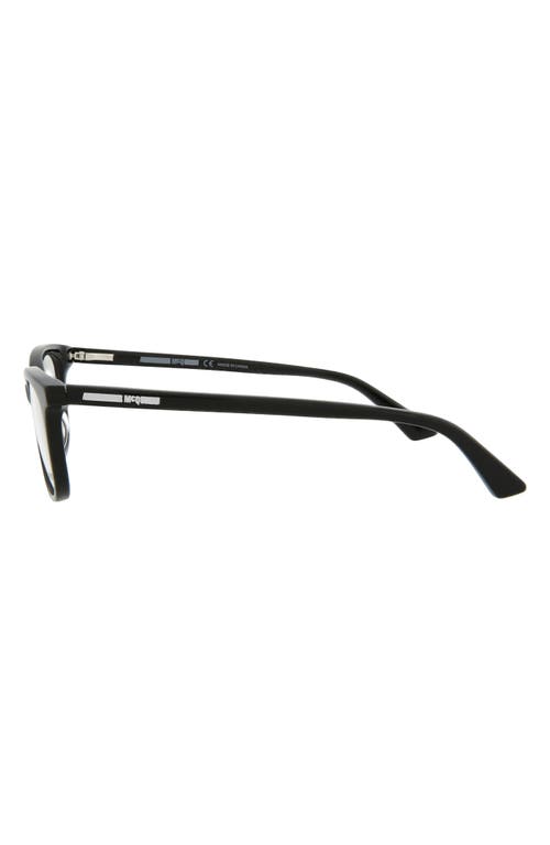 Alexander Mcqueen Mcqueen 50mm Core Oval Optical Glasses In Black Black Transparent