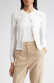 ST. JOHN Mixed Stitch Fine Gauge Cardigan