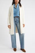 Caslon® Cable Longline Open Front Cardigan