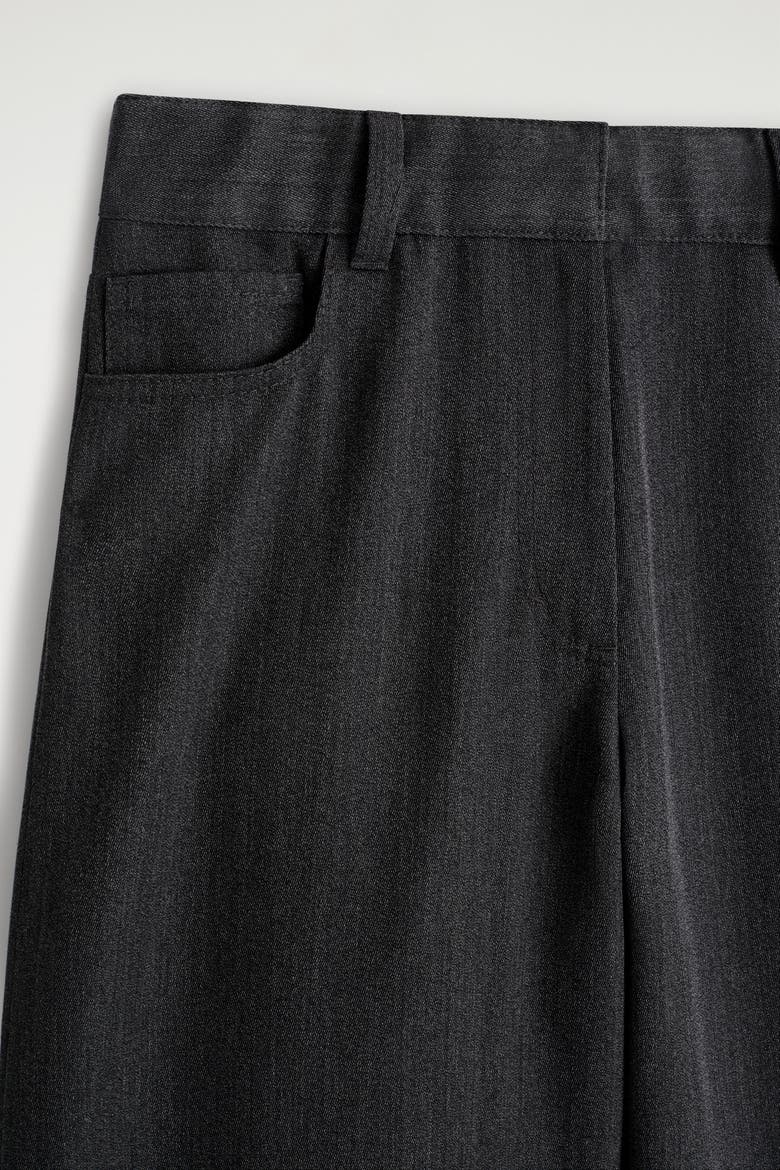 Regular Wool-Blend Wide-Leg Pants, Alternate, color, BLACK