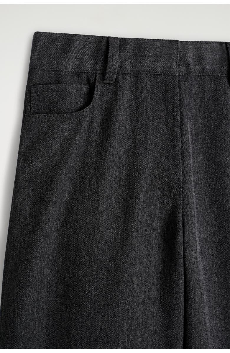 COS Regular Wool-Blend Wide-Leg Pants, Alternate, color, Black