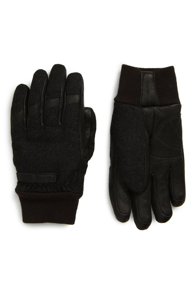 Waterproof Down Gloves, Main, color, BLACK HEATHER