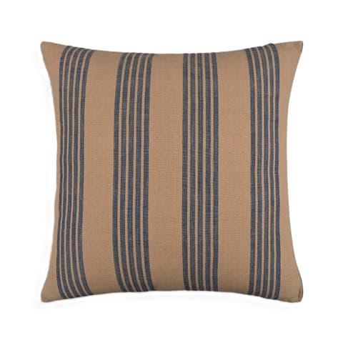 Earthy Finesse Brown Throw Pillow with Stripes - Cover Only