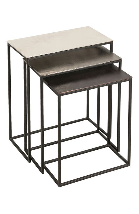 Manisa Set of 3 Metallic Nesting Tables