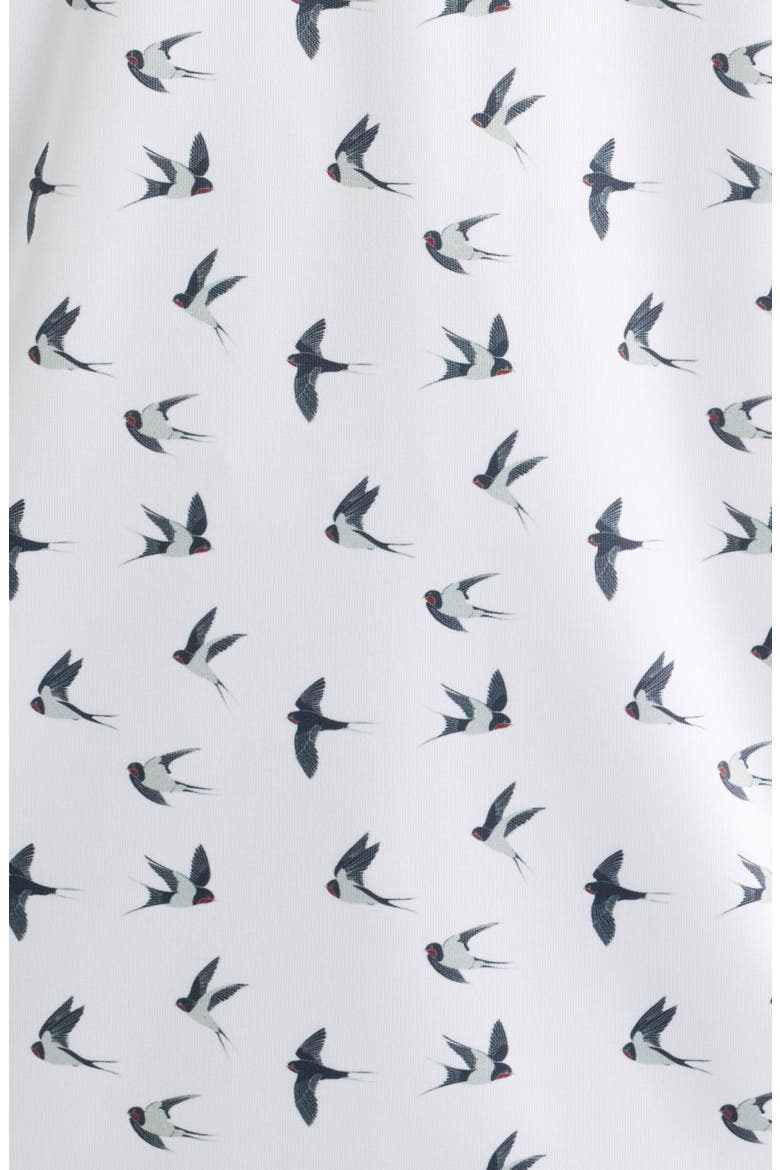 Peak Bird Print Performance Golf Polo, Alternate, color, WHITE