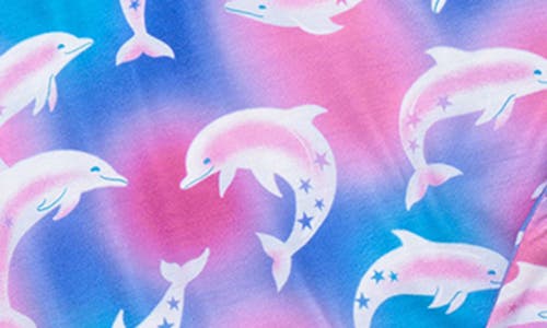 HATLEY HATLEY KIDS' AIRBRUSH DOLPHINS TWO-PIECE SHORT PAJAMAS
