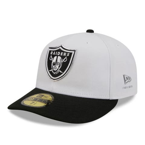 Men's New Era  White/Black Las Vegas Raiders 2026 NFL Draft Pre-Curved 59FIFTY Fitted Hat